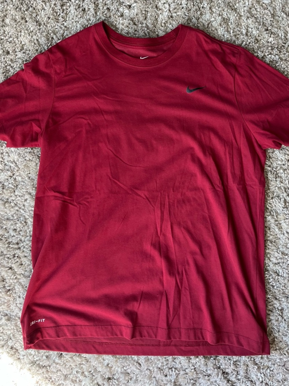Nike Men's Red Dri-FIT Short Sleeve Crew T-Shirt